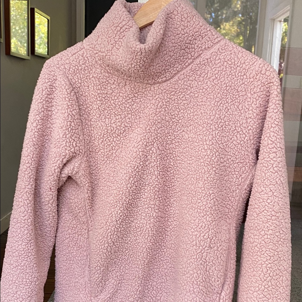 Lukka Lux Pink Turtleneck Teddy Jacket w/ pocket